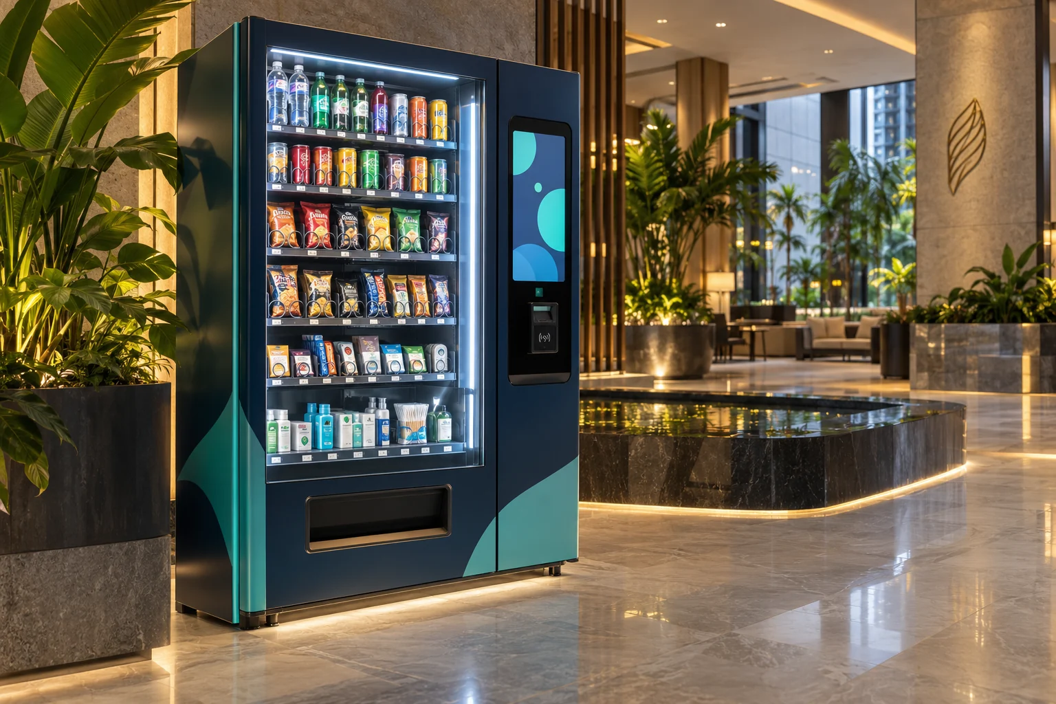 Smart vending machine in a premium Malaysian property lobby